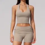 Linen Women's Yoga Set High Waist Breathable High Waist
