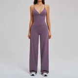 YS5544-3 · Bean Paste Purple Bean Paste Purple Women's Running Active Yoga Set Wide Leg Backless