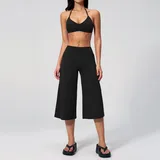 Jet Black Women's Yoga Activewear Set Thermal Relaxed Fit Hooded
