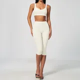 YS7028-1 · Oat Apricot Oat Apricot Women's Brushed Performance Yoga Activewear Set High Waist