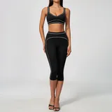 YS7028-2 · Jet Black Jet Black Women's Brushed Performance Yoga Activewear Set High Waist