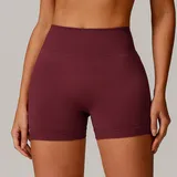 YS7137-3 · Cherry Red Cherry Red Women's Running Fitness Premium Yoga Workout Shorts Seamless