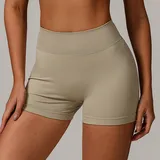 YS7137-4 · Terracotta Terracotta Women's Running Fitness Premium Yoga Workout Shorts Seamless