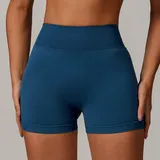 Navy Blue Women's Running Fitness Premium Yoga Workout Shorts Seamless