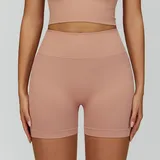 YS7725-1 · Retro Pink Retro Pink Women's Seamless Fitted Yoga Workout Shorts High Waist
