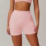 YS7725-5 · Peach Pink Peach Pink Women's Seamless Fitted Yoga Workout Shorts High Waist
