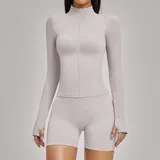 White Sand Seamless Running Premium Yoga Set Thermal Windproof Fitted