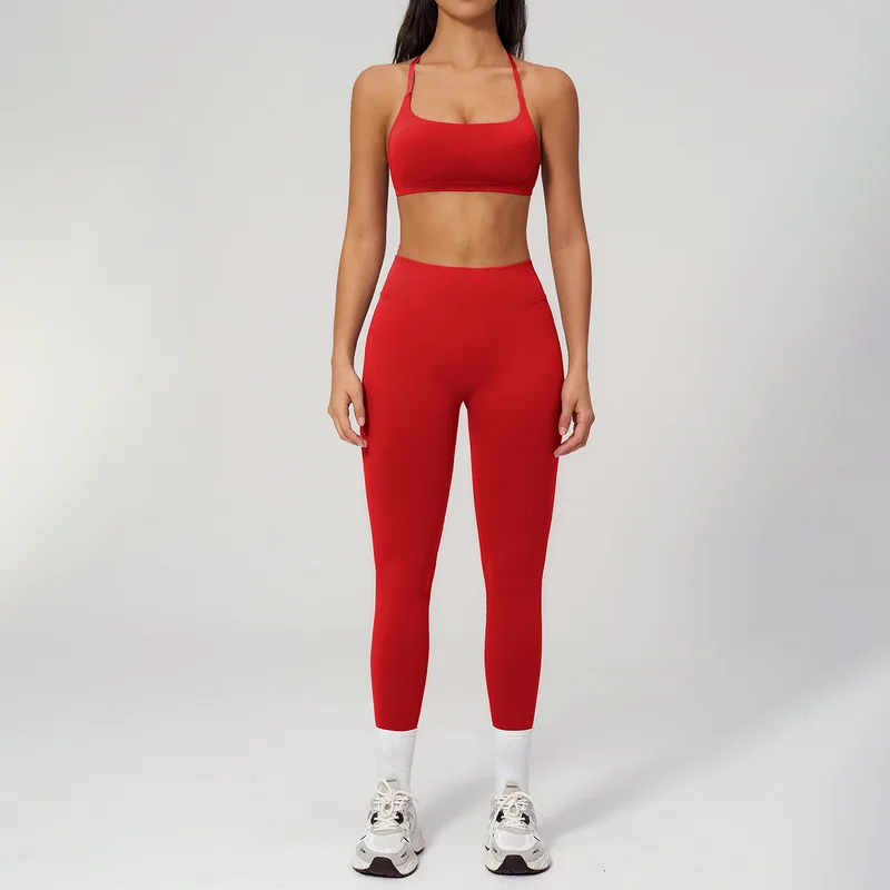 Women's Seamless Backless Yoga Activewear Set Tank Fitted
