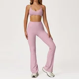 Rose Purple Women's Fitted Performance Yoga Activewear Set Bare Feel