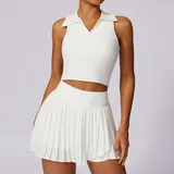 YS8600-3 · Swan White Swan White Women's Tennis Running Yoga Set Bare Feel Breathable