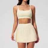 Light Goose Yellow Women's Breathable Yoga Tennis Athletic Skort Bare Feel