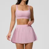 Cream Pink Women's Breathable Yoga Tennis Athletic Skort Bare Feel