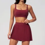 YS8782-4 · Cherry Red Cherry Red Women's Breathable Yoga Tennis Athletic Skort Bare Feel