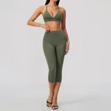 Forest Green Women's Breathable Fitness Fitness Yoga Activewear Set Tank