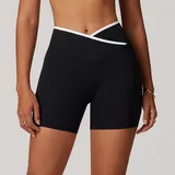 YS8843-3 · Jet Black Jet Black Women's Fitted Fitness Yoga Workout Shorts Bare Feel