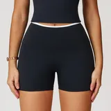YS9238-2 · Jet Black Jet Black Women's Running Yoga Yoga Shorts Bare Feel Fitted