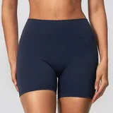 YS9300-9 · Deep Well Blue Deep Well Blue Women's Running Yoga Workout Shorts Bare Feel Fitted