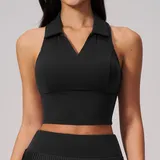 YS9586-2 · Jet Black Jet Black Tennis Running Women's Yoga Set Sleeveless Quick Dry