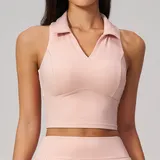 Lotus Pink Tennis Running Women's Yoga Set Sleeveless Quick Dry