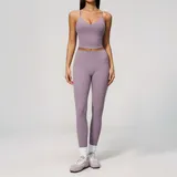 Lilac Women's Slimming Fitness Yoga Activewear Set High Waist