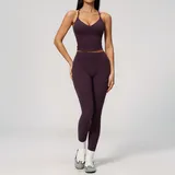 YS9616-5 · Ink Purple Ink Purple Women's Slimming Fitness Yoga Activewear Set High Waist