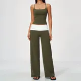 Misty Pine Green Women's Butt Lifting Yoga Set Long Sleeve Breathable