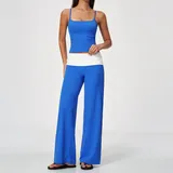 YS9666-3 · Electric Blue Electric Blue Women's Butt Lifting Yoga Set Long Sleeve Breathable