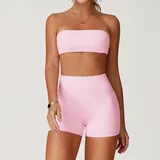 Sakra Pink Women's Brushed Quick Dry Active Set Bra Shorts