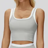 Clay Grey Bare Feel Running Women's Supportive Sports Bra Tank