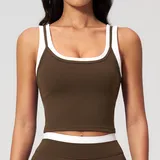Coffee Brown Bare Feel Running Women's Supportive Sports Bra Tank