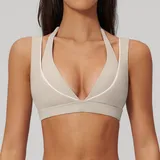 Spruce Grey Women's Fitness Supportive Sports Bra Backless Bare Feel