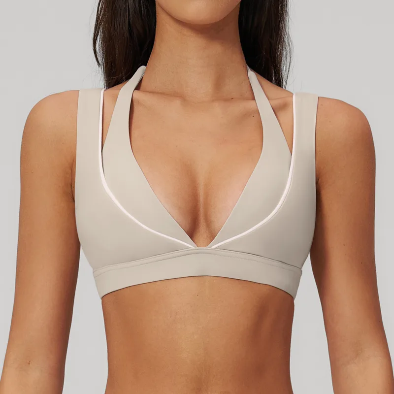 Women's Fitness Supportive Sports Bra Backless Bare Feel