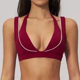 Retro Red Women's Fitness Supportive Sports Bra Backless Bare Feel