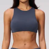 YSB5529-2 · Navy Blue Navy Blue Women's High Stretch Supportive Sports Bra Backless Brushed