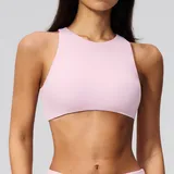 Falling Blossom Pink Women's High Stretch Supportive Sports Bra Backless Brushed