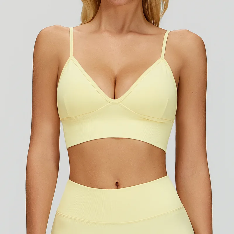 Women's Seamless Yoga Fitness Supportive Sports Bra Backless