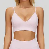 Sakra Pink Women's Seamless Yoga Fitness Supportive Sports Bra Backless