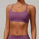Plum Purple Women's Running Yoga Active Supportive Bra Backless Strappy