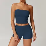 YSB8886-1 · Badge Blue Badge Blue Women's Racerback Vest & Shorts Yoga Set