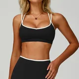 Jet Black Women's Backless Running Supportive Bra Cross Back Tank