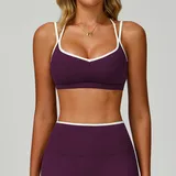Kyoho Purple Women's Backless Running Supportive Bra Cross Back Tank