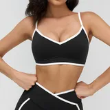 Jet Black Women's Running Fitness Supportive Sports Bra Bare Feel