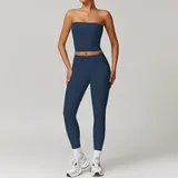 Badge Blue Women's Racerback Vest & Leggings Yoga Set