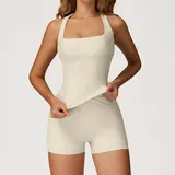 YSD2044-4 · 燕麦杏 燕麦杏 Women's Bra Shorts Yoga Set Tank