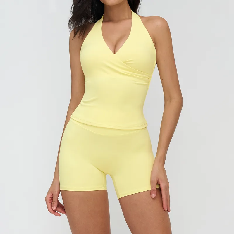 Women's Bra Long Pants Yoga Set Tank Shorts