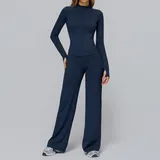 Badge Blue Women's Tank Biker Shorts Yoga Set Jacket Wide Leg Pants