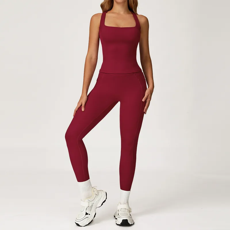Women's Bra Shorts Yoga Set Tank Long Pants