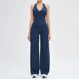 YSG3109-3 · Badge Blue Badge Blue Women's Bra Long Pants Yoga Set Tank Wide Leg Pants
