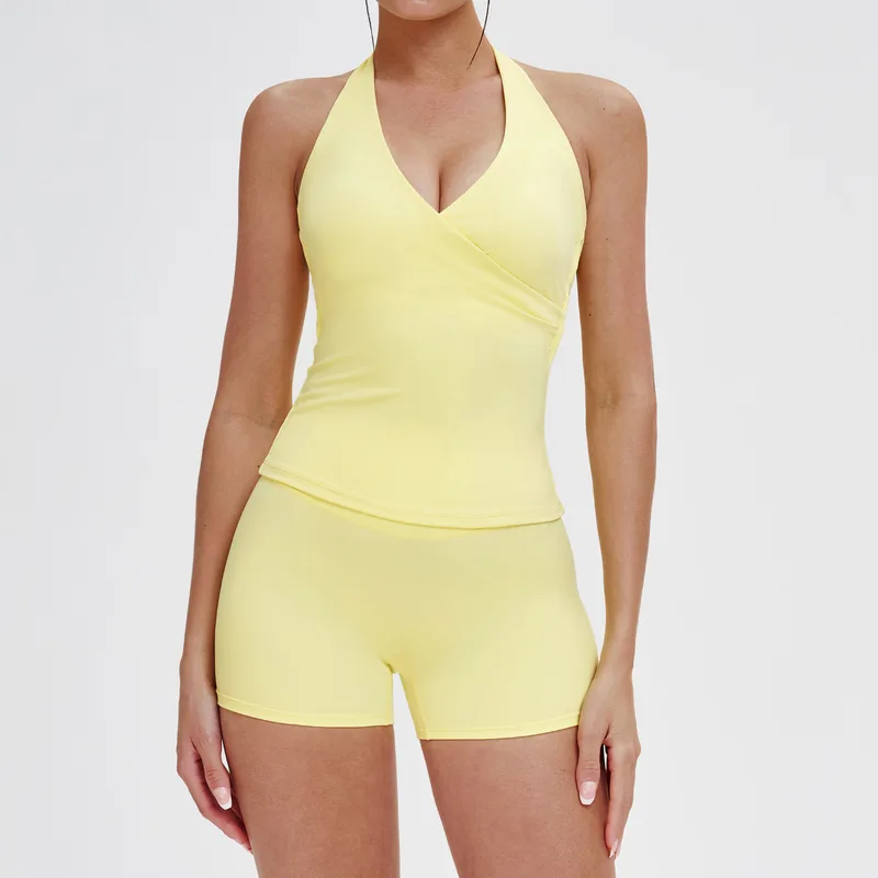 Women's Bra Long Pants Yoga Set Tank Shorts